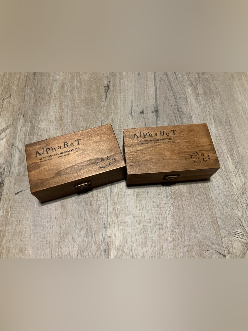 (Bin 4) Alphabet Wooden Stamp Set - Brown